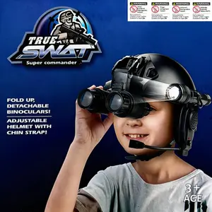 6pcs Kids Spring Outdoor Camping Indoor Role Play Toy Set, Includes Helmet, Speaker, Scope, Flashlight, Telescope, 3 Years+