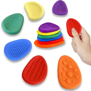 Fidget Toys Sensory Stone for Kids: 6 Pack Textured Soft Worry Stone for Autism Kids Calming - Fidget Stress Toys for Students Stress Relief - Small Prizes Fidget Toys