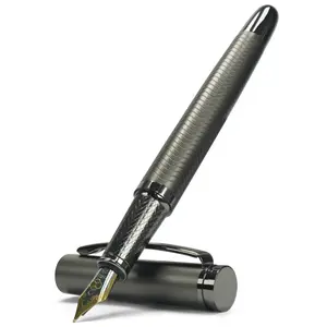 Wave lacquer metal fountain pen, business signature office meeting signature pen student exam writing tool, high-end gift box gift pen set, non-slip metal pen holder smooth writing pen