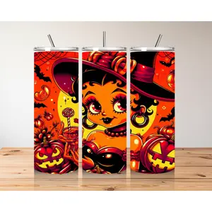 Halloween Witch Tumbler - Customizable Spooky Glam Drinkware