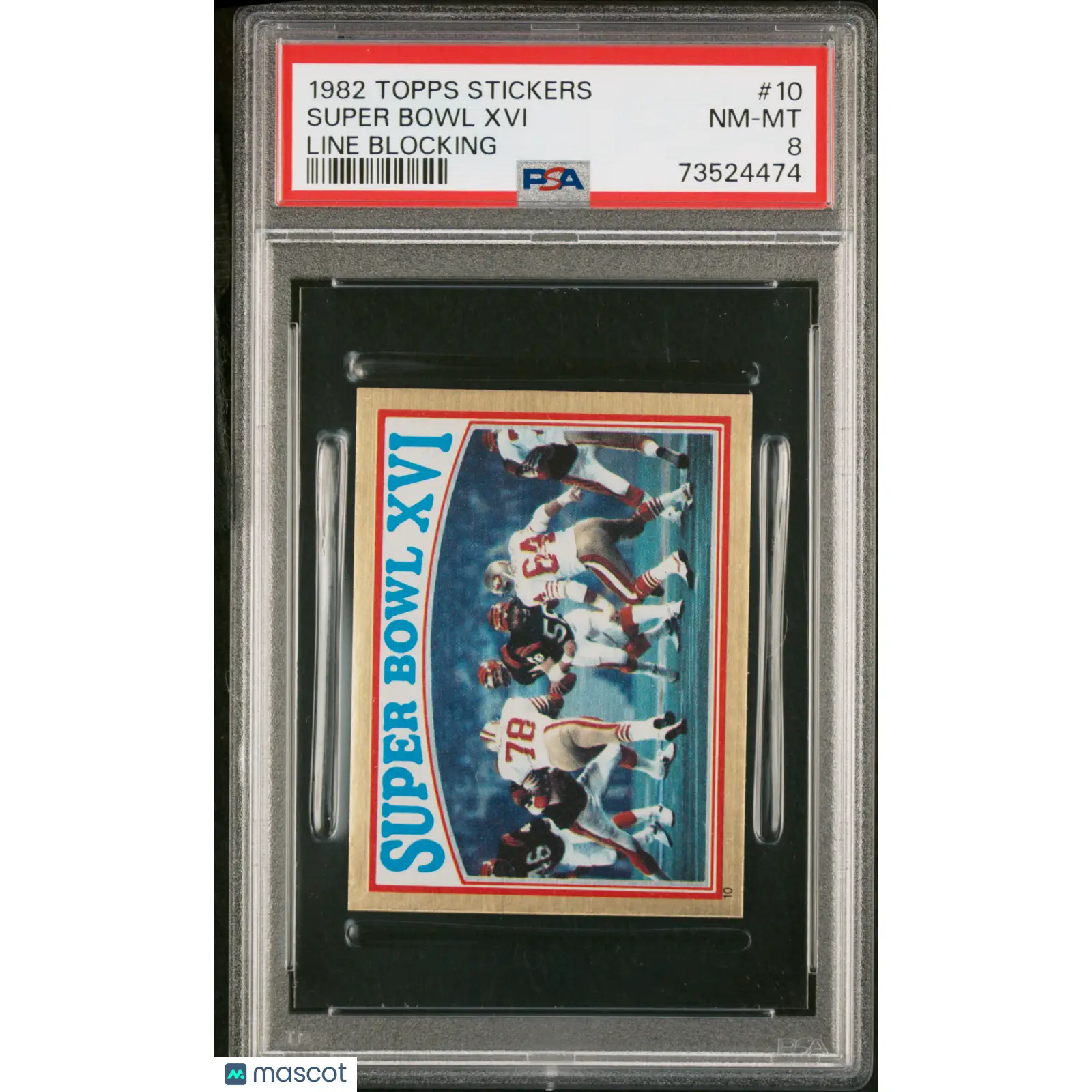 Super Bowl Xvi PSA 1982 Topps Stickers Football #10 8 73524474