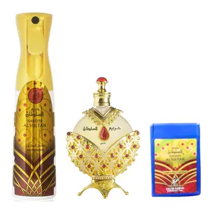 ORIGINAL HAREEM AL SULTAN GOLD OIL + HAREEM AL SULTAN GOLD Air Freshener by KHADLAJ 2-Piece Set LIMITED EDITION Jasmine Cosmetic Spray Perfume