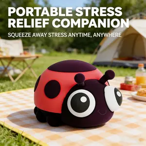 Adorable Big-Eyed Ladybug Fidget Toy, Soft Sensory Toy for Anxiety & Stress Relief, Cute Animal Squishy Toy for Teens & Adults, Unique Gift Idea