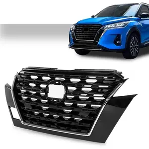 Fit For 2020-2023 Nissan Kicks Front Bumper Upper Grille Grill Black Chrome