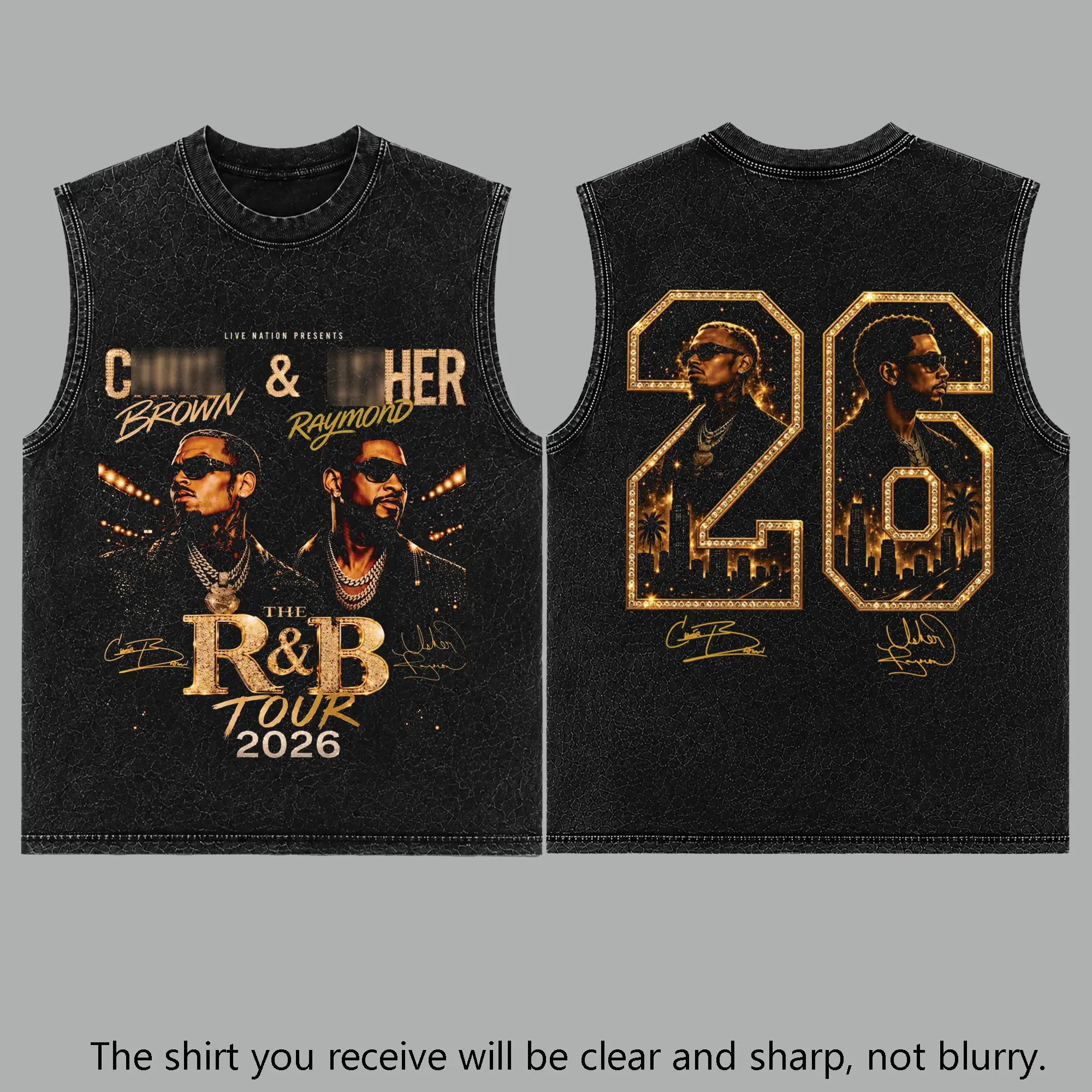Raymond & Brown The R&B Tour 2026 V36 Premium Acid Washed 100% T-Shirt Tank Top, R&B Music Duo Graphic Tee, Urban Hip Hop Soul Streetwear Shirt, Concert Tour Merch, Gift for R&B Fans, Vintage Music Tee