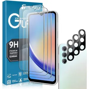Samsung A34/a54 Screen Protector 3+3 Set, 3pcs Tempered Glass and 3pcs Lens Film, Durable Protection for Your Smartphone