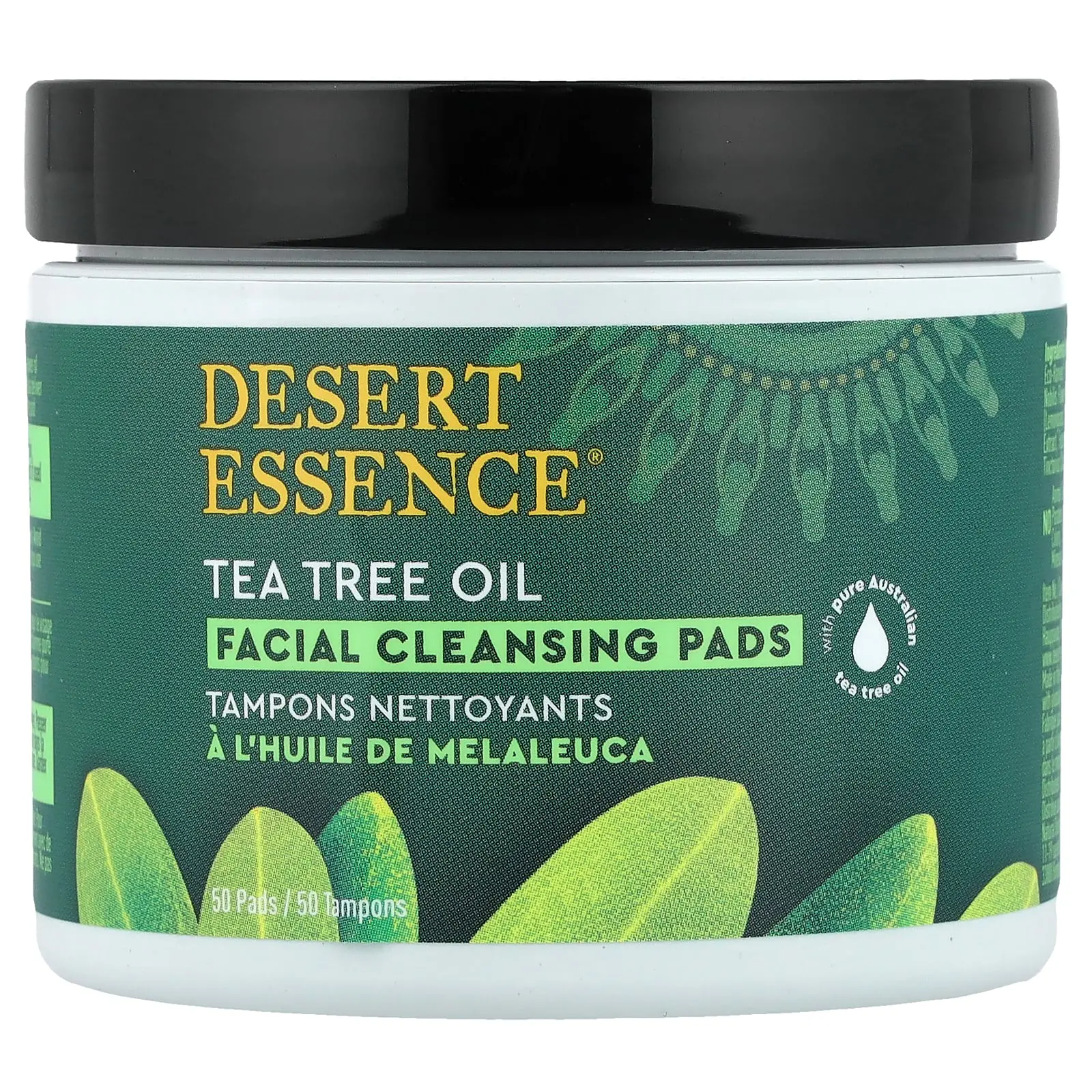 Desert Essence Facial Cleansing Pads, Tea Tree Oil, 50 Pads
