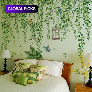 Set of 3 Hand-Drawn Vine Bird Wall Stickers, 30x90cm, Home Decor for Living Room & Bedroom, Easy-To-Apply Background Decals, Decorative Wall Sticker #GLOBAL PICKS