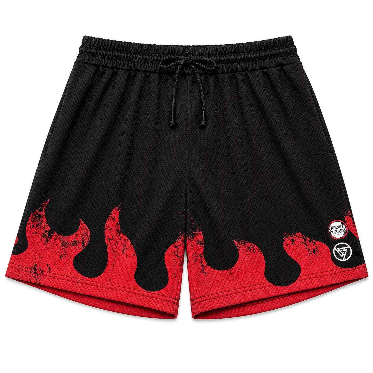 HYPLAND FLAME MESH BASKETBALL SHORTS, DEMON SLAYER RENGOKU MESH SHORTS