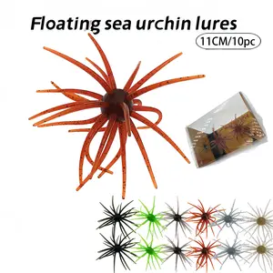 10pcs, Boxed Freshwater Sea Urchin Artificial Lure - Floating Artificial Lure, Realistic Detail, Durable Soft Lure, Suitable for Trout, Bass and Mandarin Fish Fishing