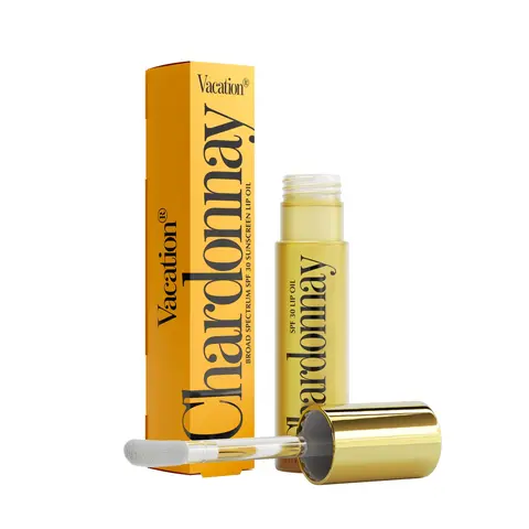 Chardonnay Lip Oil SPF 30 | Hydrating SPF Lip Balm, Caramel Vanilla, Clear, Non-Sticky, Vegan