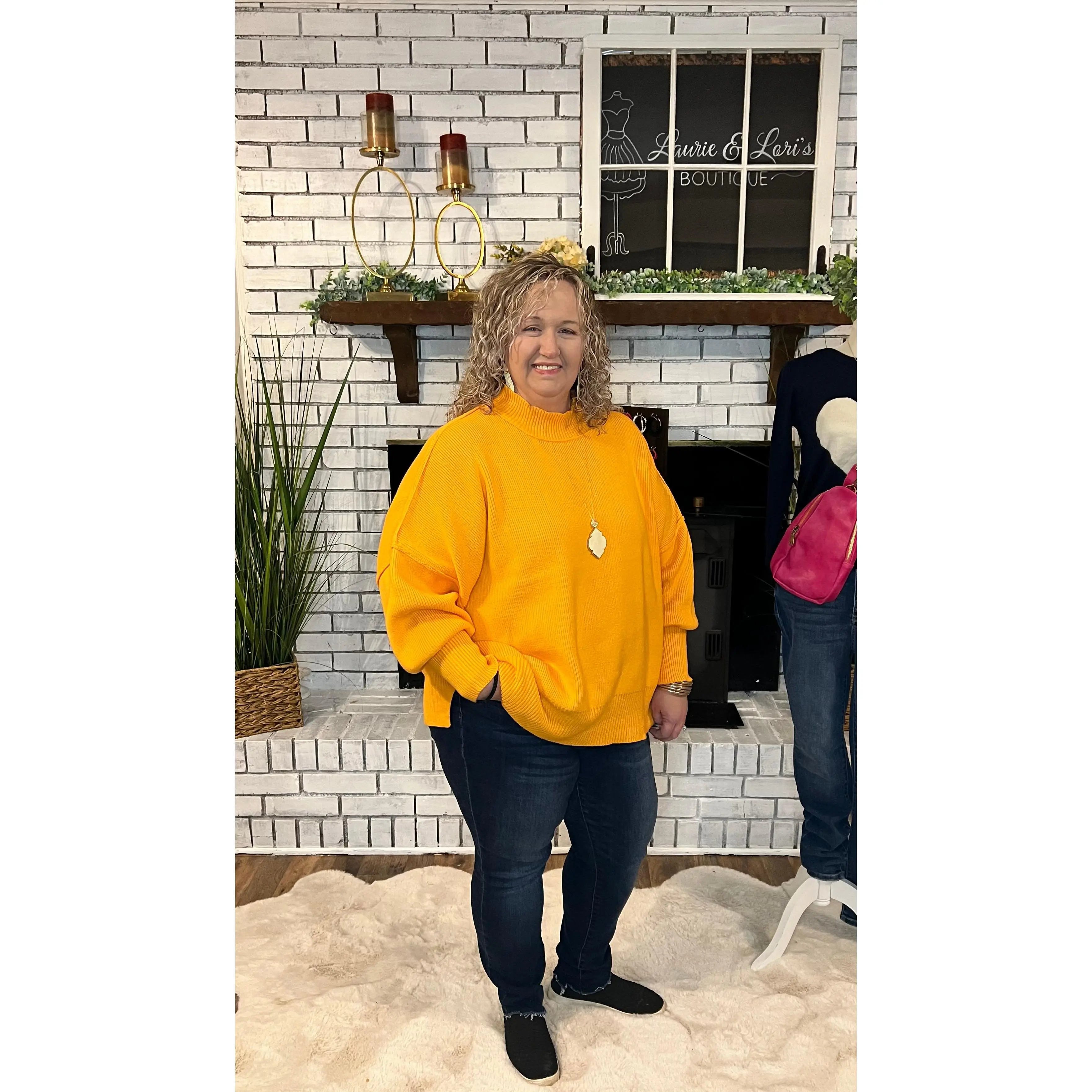 Dandy Dandelion Side Slit Oversized Sweater