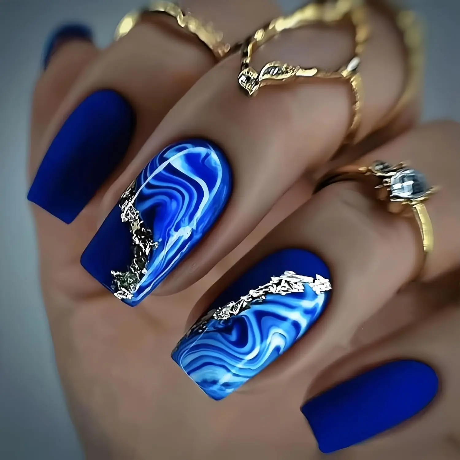 Long Square Press-On Nails | Designer Collection 24pcs | Multiple Styles
