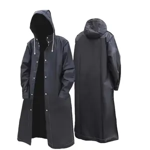 Adults' Unisex Fashion EVA Raincoat Hooded Long-Length Water-Proof Wind-Resistant Oxford Outerwear Lightweight Stylish Rain Gear for Rainy Days & Outdoor Activities