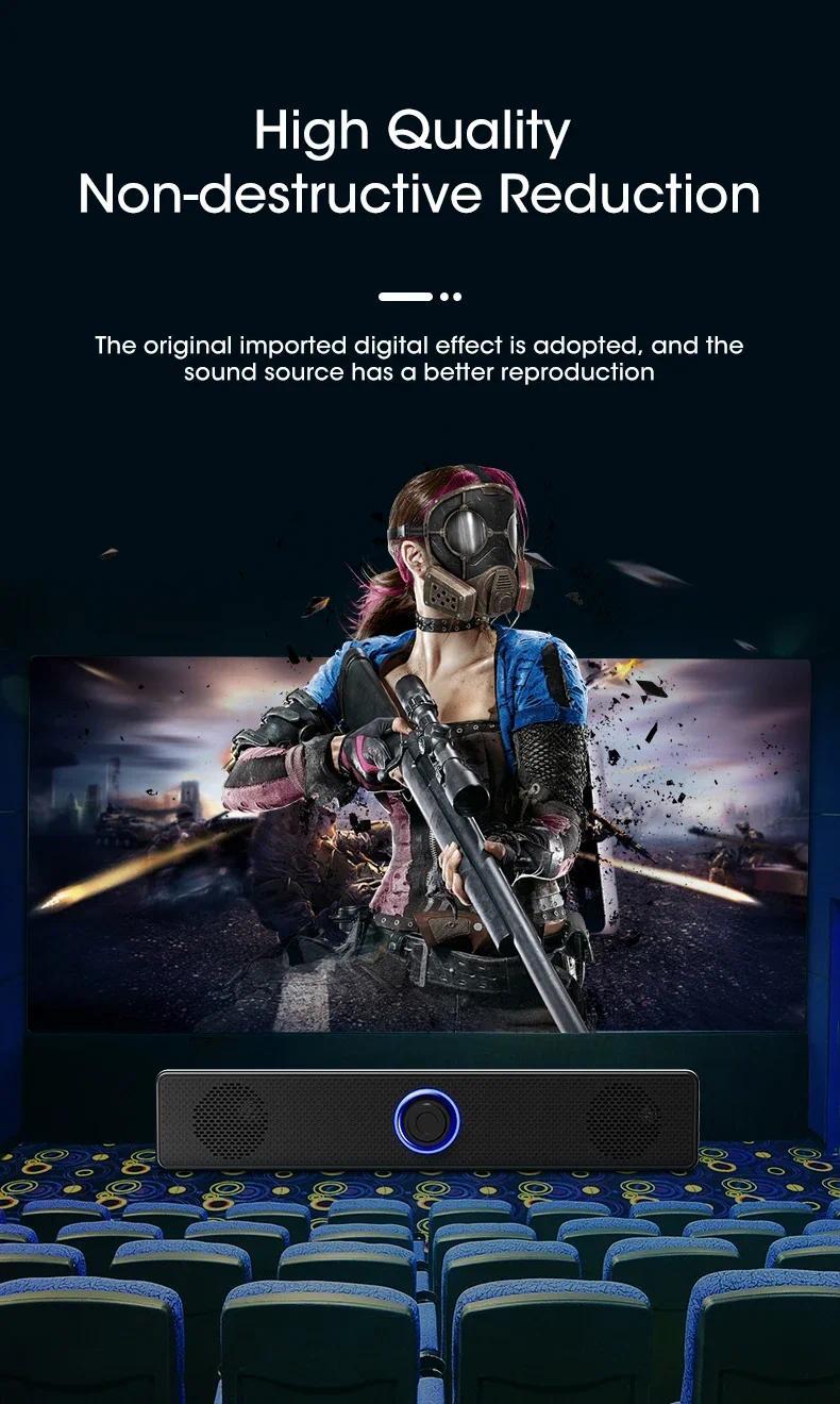 PC Soundbar Wired and Wireless Bluetooth frame Speaker USB Powered Soundbar for TV Pc Laptop Gaming Home Theater Surround Audio System