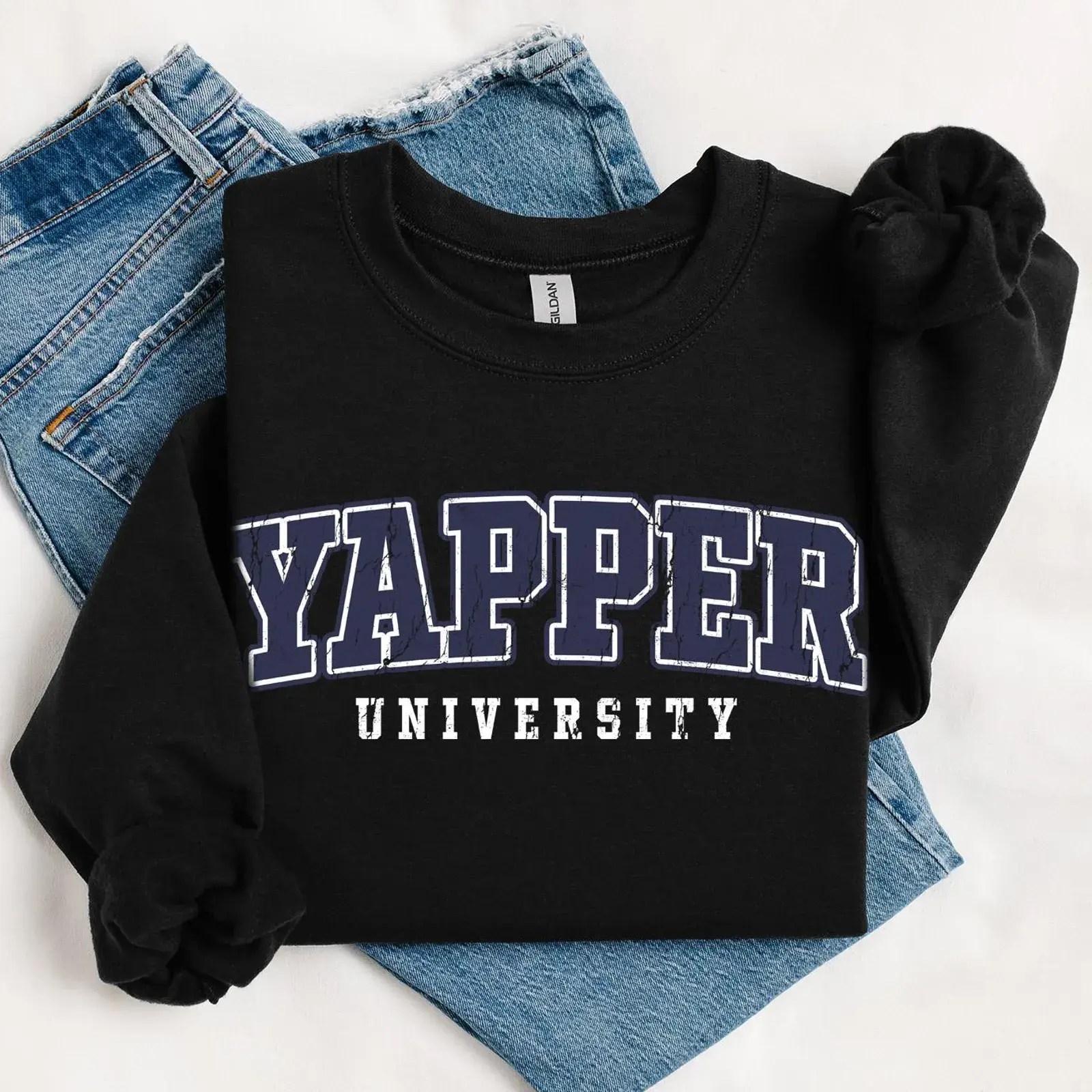 Yapper University Sweatshirt, Funny Women's Sweatshirt, Sarcasm Sweatshirt, Funny Crewneck, Y2K Weirdcore Fashion Meme Shirt, Funny Gift