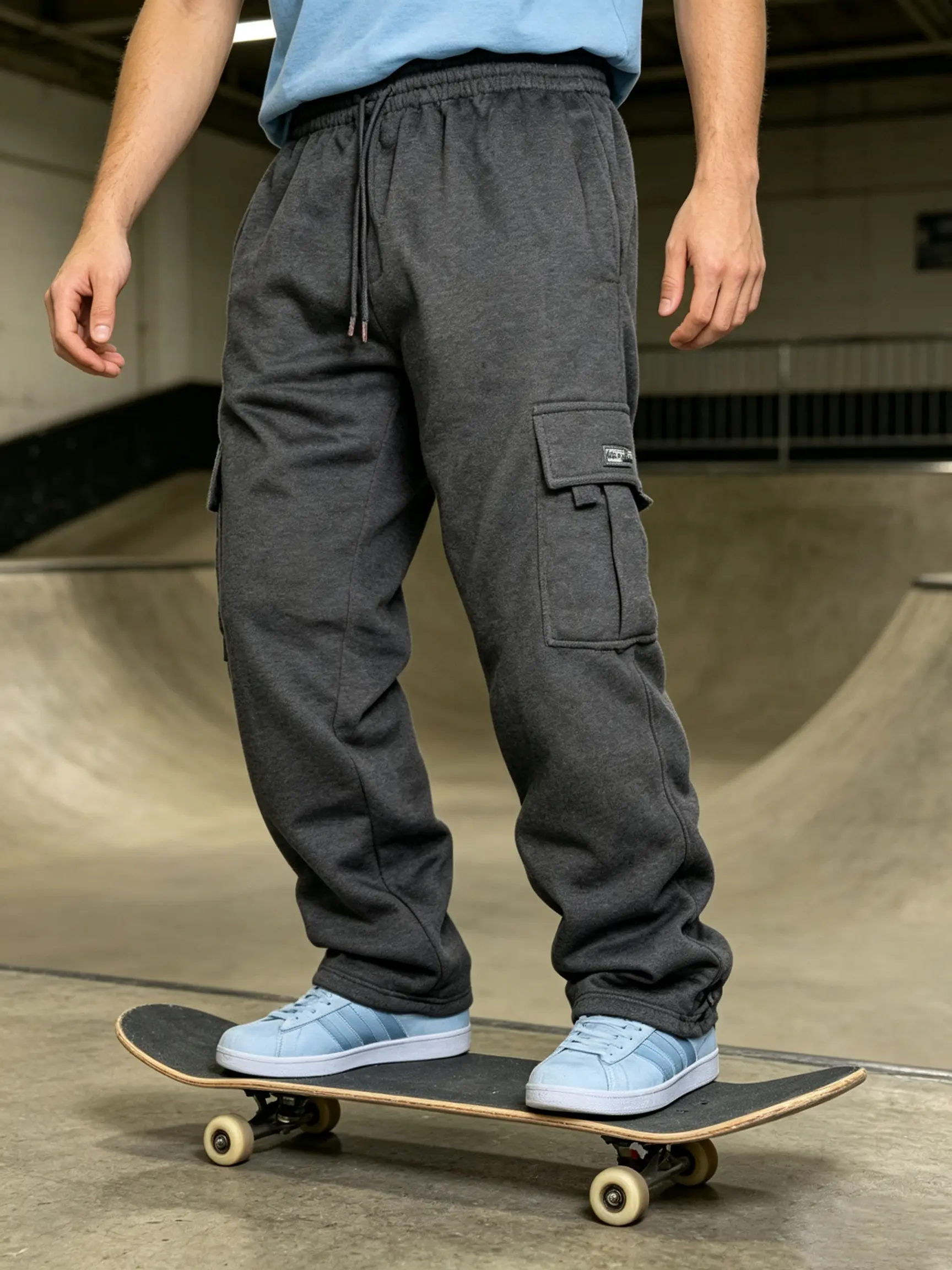 New Men's autumn and winter clothing，Loose Fit sweatpants，Tactical Exercise and Fitness overalls，multi-pocket baggy jogger，climb Casual Fleece pantalones para