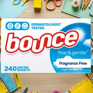 Bounce Fabric Softener Sheets Free & Gentle 240ct - Free & Gentle Fabric Softener Sheets, 240ct, Anti-Static, for Sensitive Skin, Hypoallergenic, Value Pack
