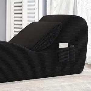 Yoga Chairs for Adults, Ergonomic Chaise Lounge Chair Indoor with Side Pocket, Lumbar Pillow, Ottoman, Yoga Chair Perfect for Stretching, Relaxation, Exercise, Used in Bedroom, Living Room, Black boneless  couch