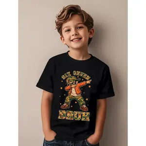 Funny Six Seven Bruh Dabbing Camo Funny Awesome Graphic Kid T-Shirt Popular Kid T Shirts Streetwear Tees Tops for Kid