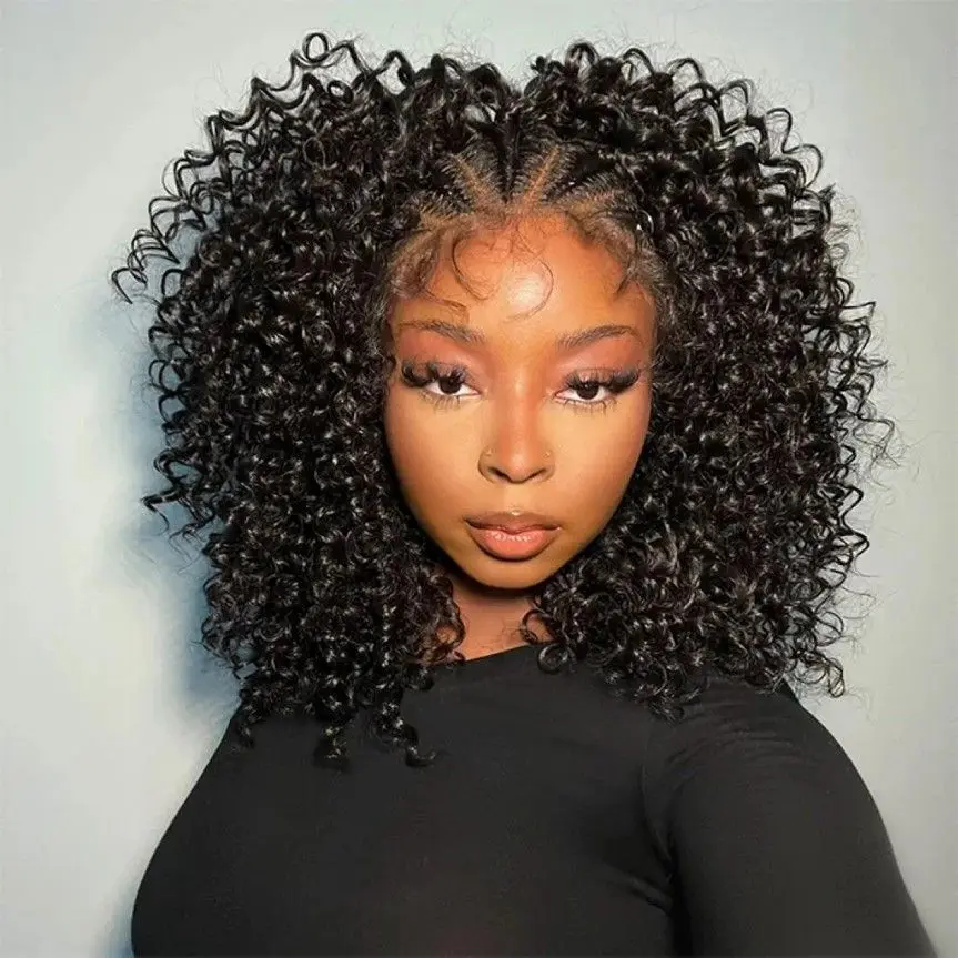 【NEW IN】Alipearl Wigs Pre Braided 13x4 Lace Front Afro Curly Wig Human Hair 16'' Bob Wig Fashion Week FallFreshness #SummerFinds