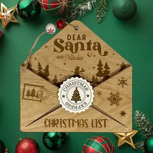 Personalized Letter to Santa Ornament/Hanger for Children's Santa Letter 3 Styles Available Christmas Tree Decoration, wall, railing, mantle decoration