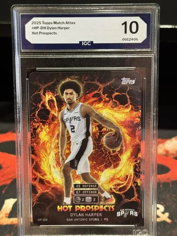 2025 Topps Match Attax #HP-DH Dylan Harper Hot Prospects Graded Gem Mint 10