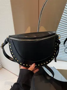 Simple Versatile Rivet Decor Chest Bag, Crossbody Fanny Pack, Shoulder Crossbody Strap, Ideal for Daily Outings, Stylish and Functional Accessory