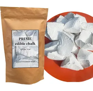 Prime Edible Chalk – Natural Crunchy White Chalk Chunks for Eating, Pica Cravings & ASMR – Pure Ukrainian – Eco Kraft Packaging – 4oz (115g)
