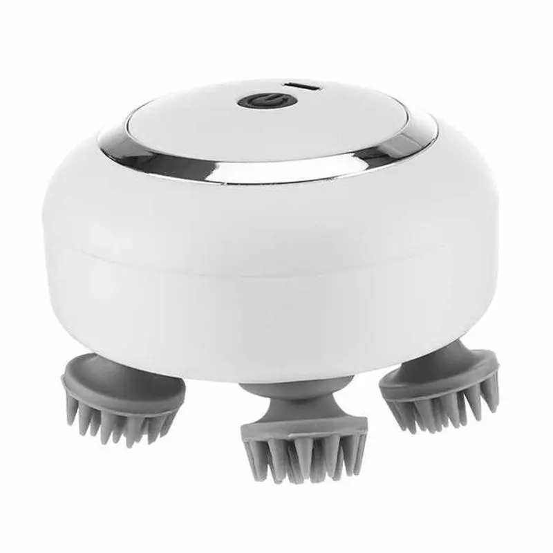 Electric Scalp Massager, Portable Head Massager for Hair Growth, Handheld Hair Massager with 4 Massage Heads