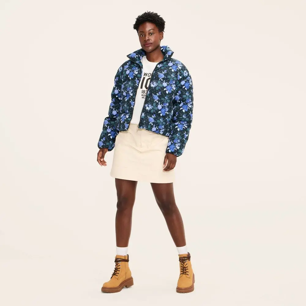 Women's Floral Puffer Jacket - Woolrich Women's Floral Puffer Jacket - Woolrich