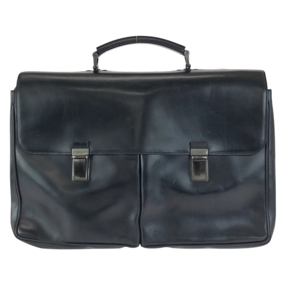 Pre-owned PRADA Calfskin Tote Bags Leather Briefcase