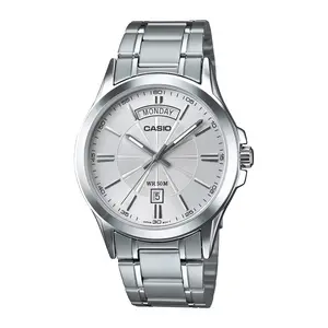 Casio Men’s Silver Dial Analog Watch with Stainless Steel Bracelet - MTP-1381D-7AVDF