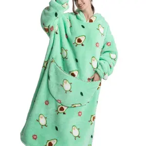 Unisex All-Over Print Long Hooded Blanket, Soft & Comfortable, Casual Style, Perfect Gift, Fall/winter Essential, Food Themed Blanket