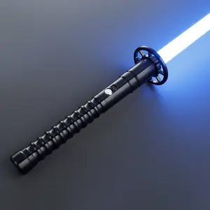 Saberstudio Metal Hilt Heavy Dueling Xenopixel Lightsaber 16/34 Sets Sound Fonts Blaster Lock up Katana Sword for Training Black