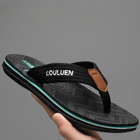 Men's New Fashion All-match Letter Label Design Slippers, Flip Flop Slides, Sliders Shoes, Casual Soft Comfortable Home Slippers, Non-slip Slippers for Indoor & Outdoor Wear Footwear, Stylish Summer Footwear