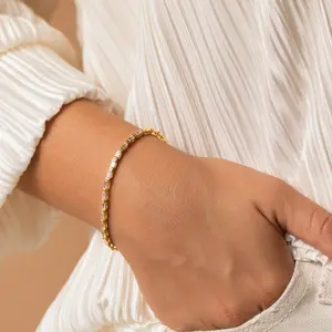 Claudia Baguette Tennis Bracelet by Caitlyn Minimalist