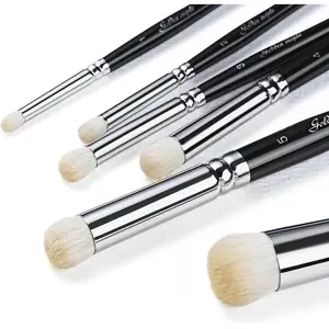 Dry Brush Set for Miniature Painting - 6PC Professional Detail Hobby Brushes for Models for Acrylic, Oil (Black)
