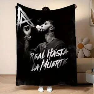 Real Hasta La Muerte inspired printed flannel plush blanket, multi-purpose, a must-have for comfortable indoor and outdoor use all year round.