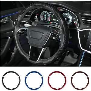 Carbon Fiber Steering Wheel Cover 3PCS Set – Anti-Slip, Scratch-Resistant, Universal Fit for 14–16 Inch Wheels – Interior Car Accessories for Cars, SUVs, T