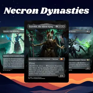 MTG Proxy 100+ Cards Commander Deck Necron Dynasties Szarekh the Silent King Warhammer 40k Theme Ready to Play Magic Style Strategy Deck Perfect Gift for Collectors and Card Players