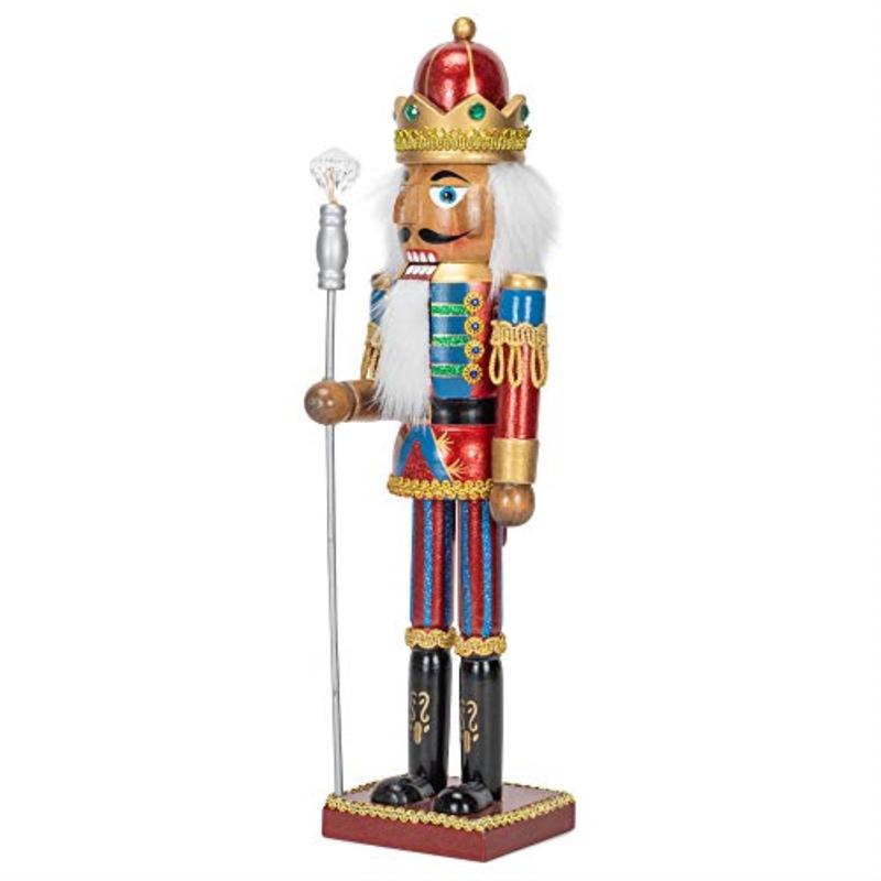 Kurt S. Adler Regal Black African American King with Crown Wooden Christmas Nutcracker 15 Inch