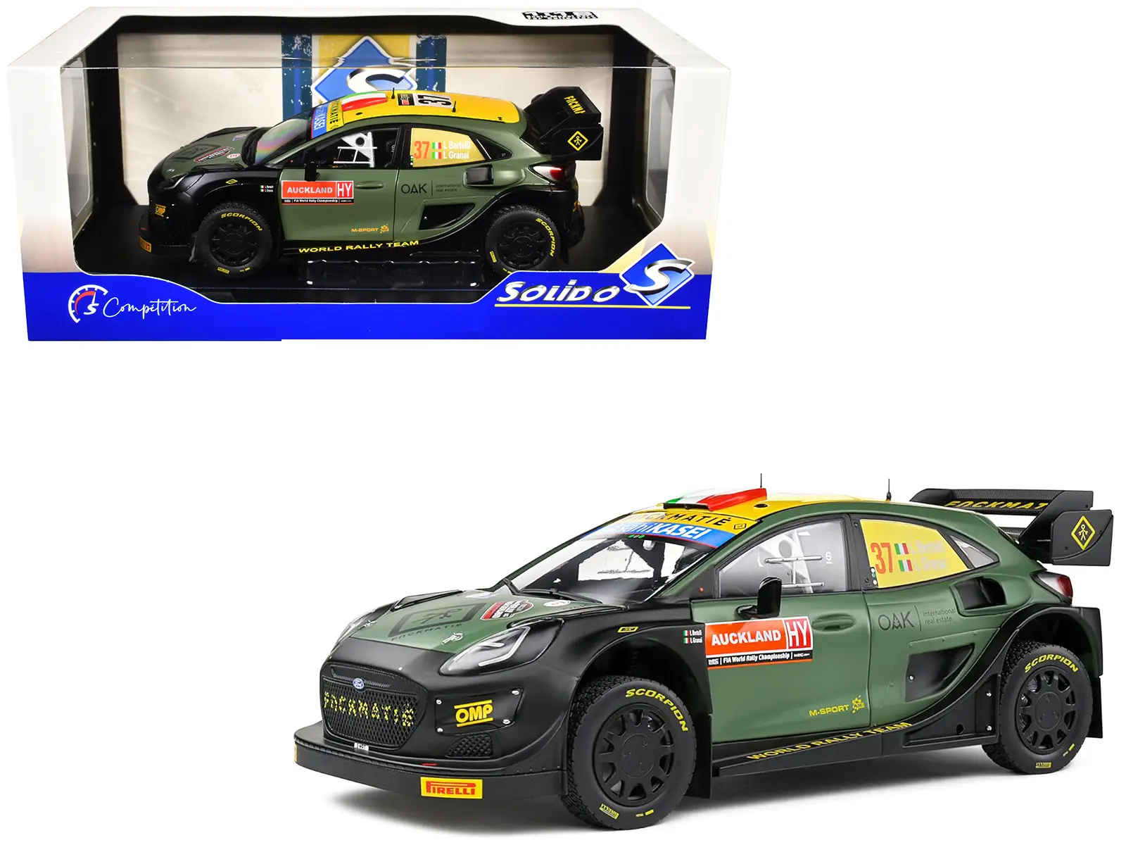 Ford Puma Rally1 Hybrid #37 "Rally New Zealand" (2022) "Competition" 1/18 Diecast Model Car by Solido