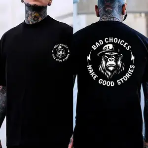 Bad Choices Gorilla T-Shirt – Motivational Graphic Tee, Bold Quote Design, Soft   Shirt for Men , Urban & Streetwear Style