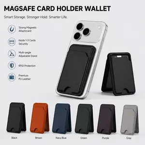 Quriov MagSafe Wallet with Adjustable Stand Compatible with Magnetic Wallet for Phone Leather Magsafe Card Holder for iPhone 16/15/14/13/12 series Only supports products with MagSafe