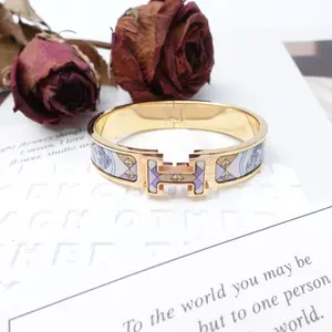 Pre-owned Hermes Clic H Rose Pink Metal Bracelet T10379221