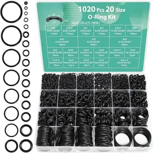 1020 Pcs O Ring Kit 20 Size Nitrile Rubber Oring Assortment Set for Car Auto Vehicle Repair Faucet Plumbing Air or Gas Sealing Connections