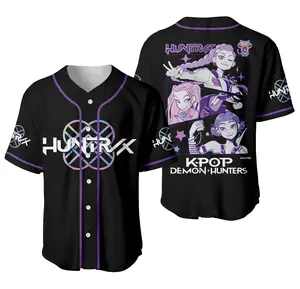 Personalized Demon Hunters Huntrix Personalized Baseball Jersey, Baseball Jersey Shirt, Outdoor Sports, Sport Shirt, Dynamic And Comfortable