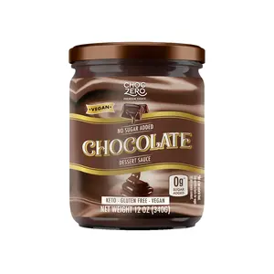 ChocZero Keto Chocolate Sauce, Sugar Free Hot Fudge, No Artifical Sweeteners, Low Carb Dessert & Ice Cream Topping, Gluten Free, 12 oz Jar