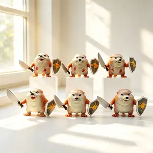 Knife Shield Dog Handmade Figure, Gk Model Statue, Trendy Collectible Figurine, Desktop Decoration Gift, Unique Anime Merchandise